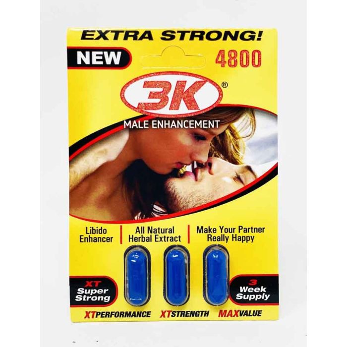 3 KO Blue New 4800 Herbal Male Enhancement 3 Pills - supplemynts.com
