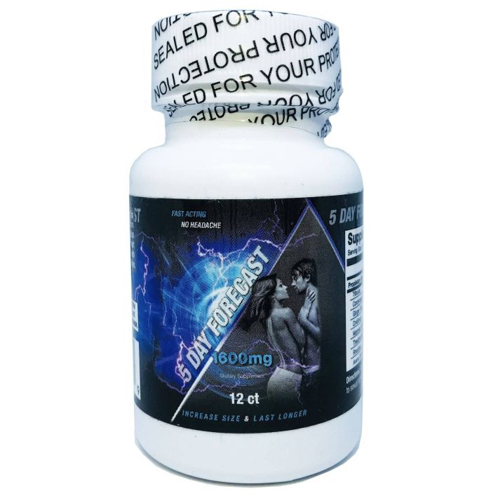 5 Day Forecast 1600mg Dietary Male Supplement 12 Pills Bottle - supplemynts.com
