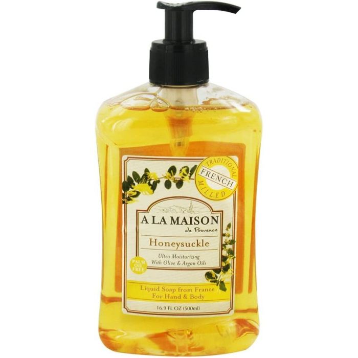A La Maison Honeysuckle Liquid Hand Soap 16.9 Oz Bottle - supplemynts.com