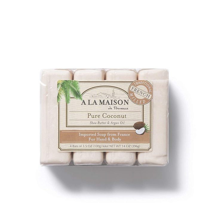 A La Maison Pure Coconut Moisturizing Bar Soap 4 Ct 3.5 Oz - supplemynts.com