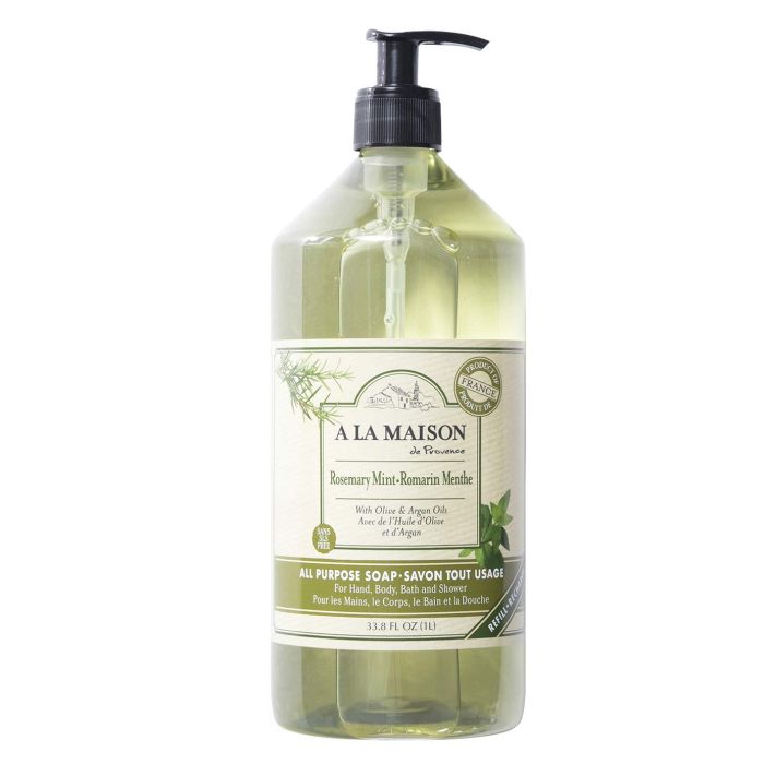 A La Maison Rosemary Mint Liquid Hand Soap Refill 33.8 Oz Bottle - supplemynts.com