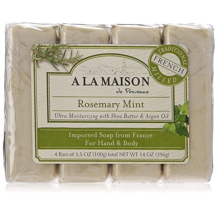 A La Maison Rosemary Mint Natural Moisturizing Bar Soap 4 Ct 3.5 Oz - supplemynts.com