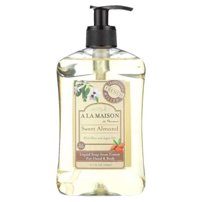 A La Maison Sweet Almond Liquid Hand Soap 16.9 Oz Bottle - supplemynts.com