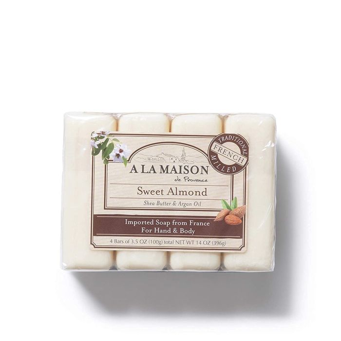 A La Maison Sweet Almond Natural Moisturizing Bar Soap 4 Ct 3.5 Oz - supplemynts.com