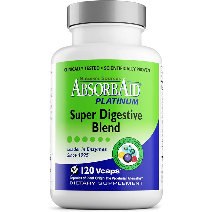 Absorbaid Platinum Super Digestive Blend VCaps Gluten Free Vegan - supplemynts.com