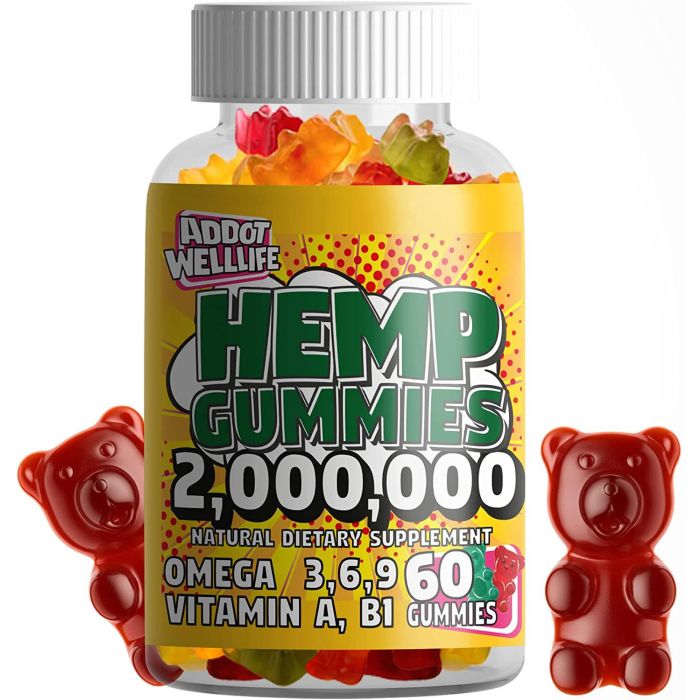 Addot Welllife Hemp Vitamin 60 Vegan Gummies Promotes Relaxation - supplemynts.com