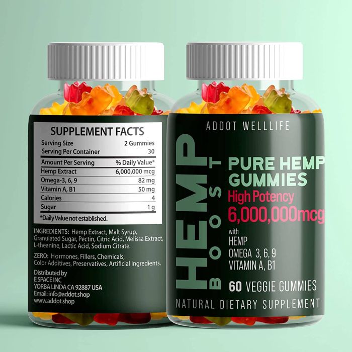 Addot Welllife Pure Hemp 60 Vegan Gummies Natural High Potency Vitamin - supplemynts.com