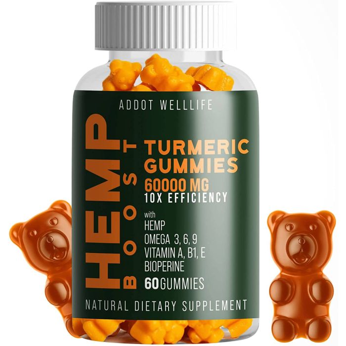 Addot Welllife Turmeric Hemp Natural Vitamin 60 Vegan Gummies - supplemynts.com