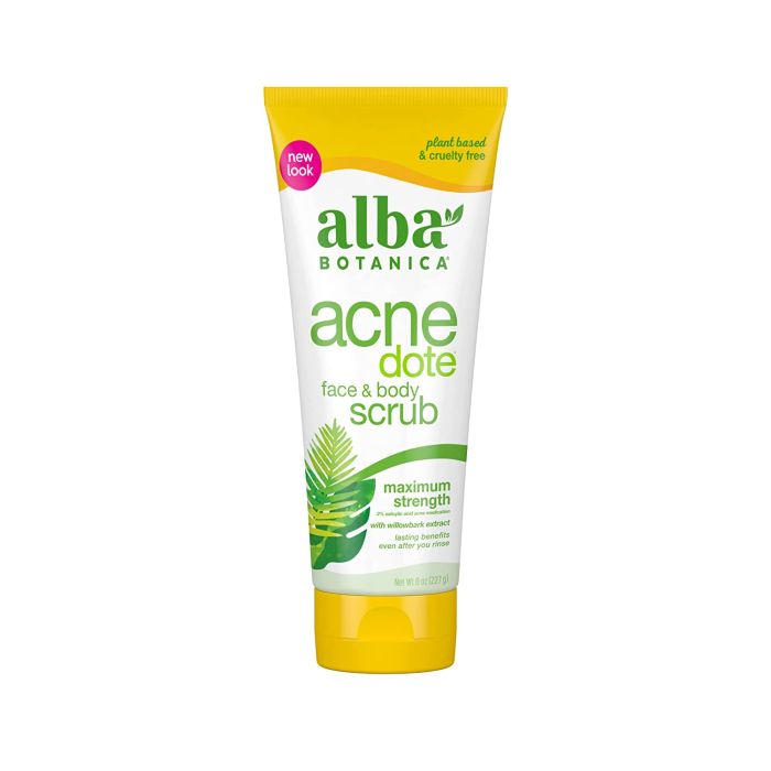 Alba Botanica Acnedote Maximum Strength Face & Body Scrub 8 Oz - supplemynts.com