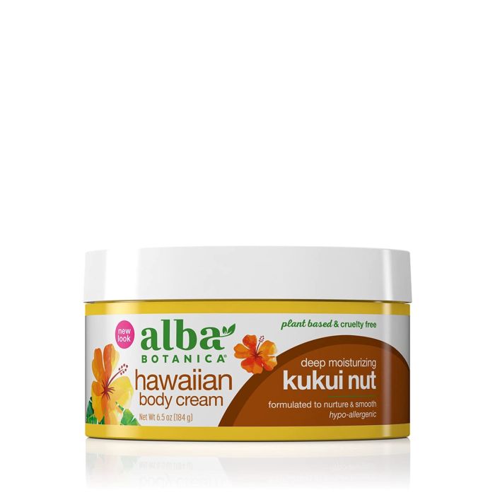 Alba Botanica Hawaiian Body Cream Deep Moisturizing Kukui Nut 6.5 Oz - supplemynts.com