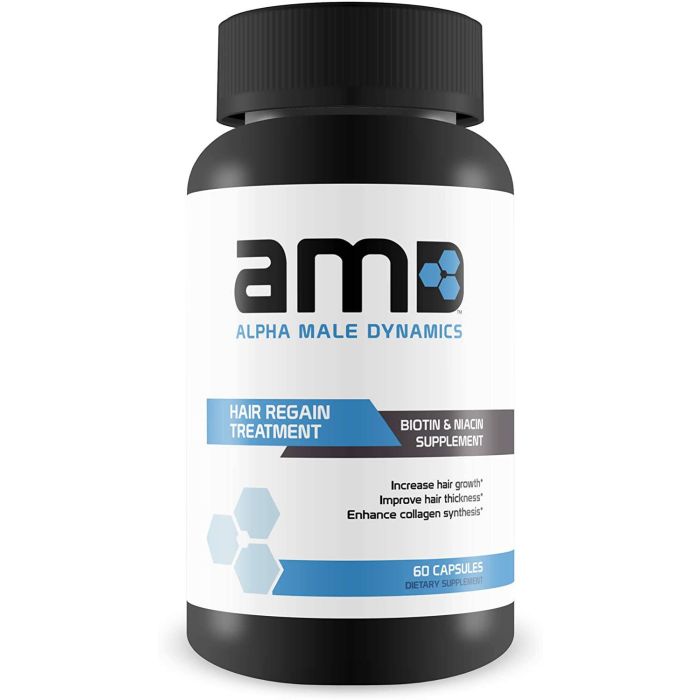 Alpha Male Dynamics Biotin Niacin Hair Regain Supplement 60 Caps - supplemynts.com