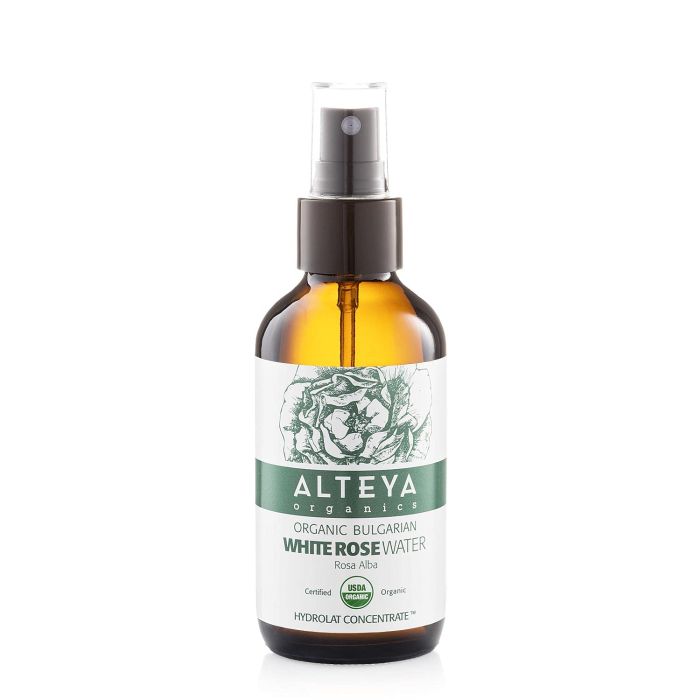 Alteya Organics Bulgarian White Rose Water 4 Oz Glass Spray Bottle - supplemynts.com