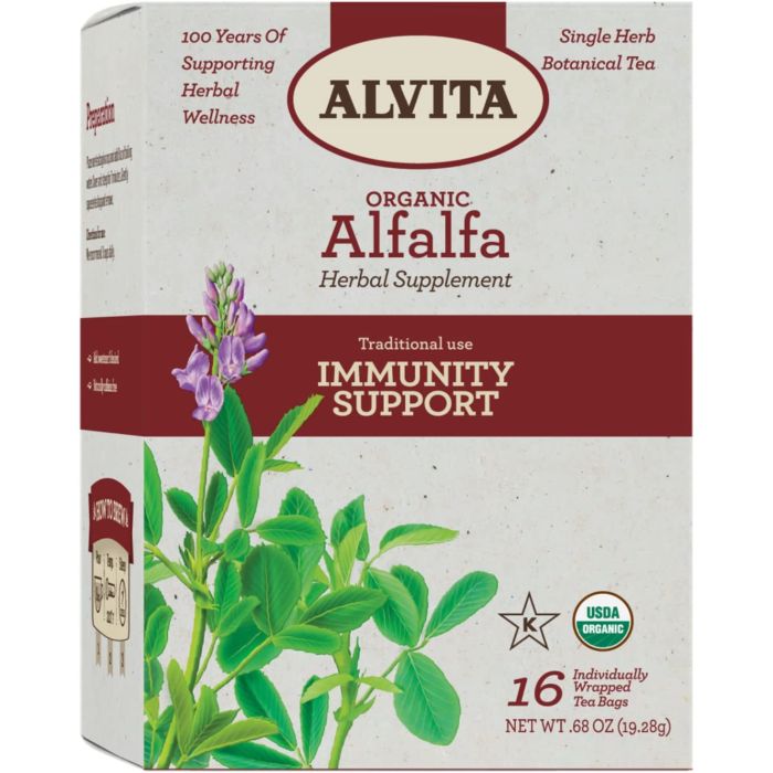 ALVITA Organic Herbal Alfalfa Tea Immunity Support 16 Bags - supplemynts.com