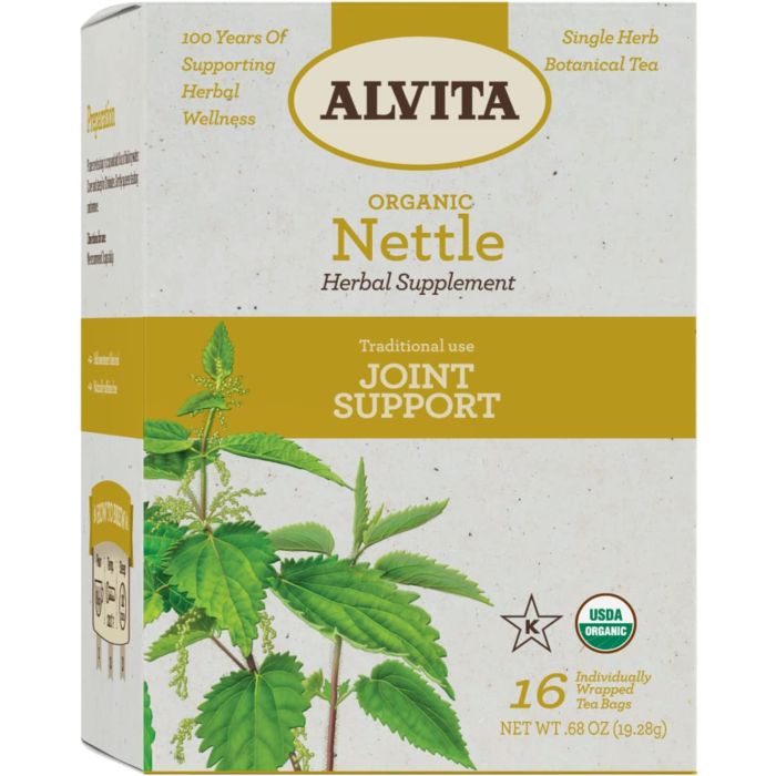 Alvita Organic Nettle Tea Herbal Joint Support 16 Bags - supplemynts.com