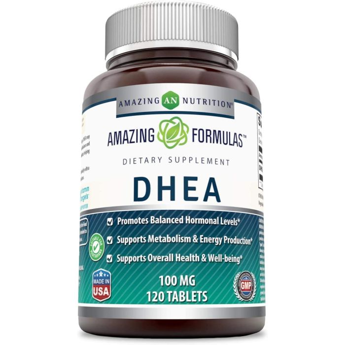 Amazing Formulas DHEA Dietary Supplement 100 Mg 120 Tablets - supplemynts.com