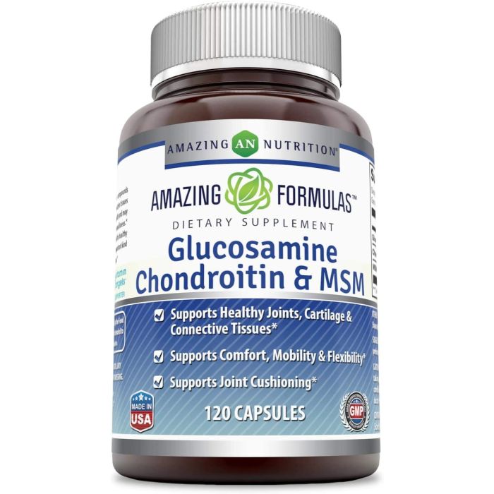 Amazing Formulas Glucosamine Chondroitin & MSM Capsules Joint Support - supplemynts.com