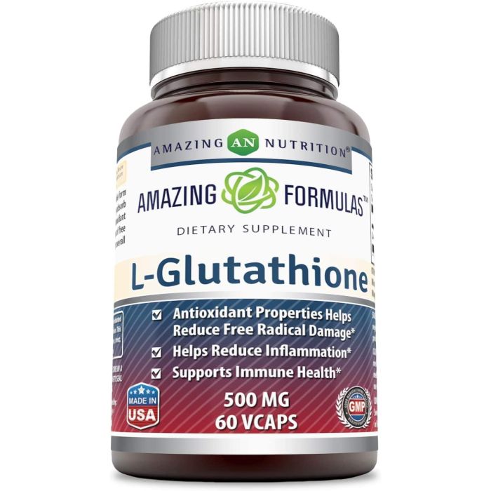 Amazing Formulas L-Glutathione 500 Mg 60 Veggie Capsules Immune Health - supplemynts.com