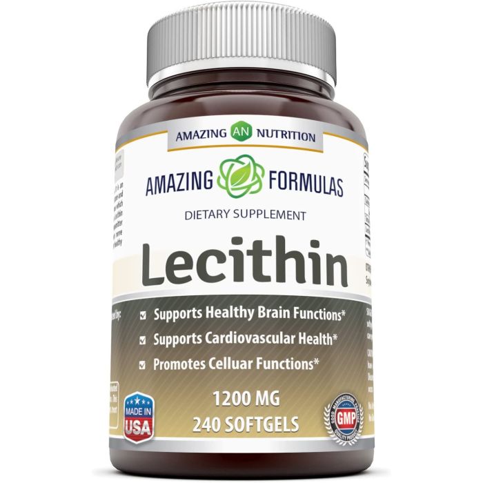 Amazing Formulas Lecithin Dietary Supplement 1200mg 240 Softgels - supplemynts.com