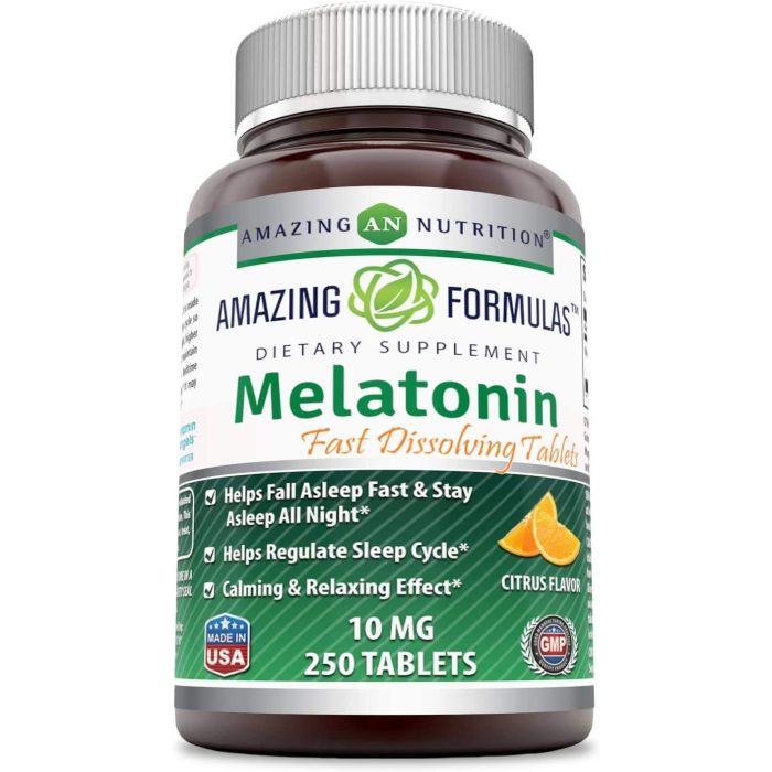 Amazing Formulas Melatonin Fast Dissolving 10mg 250 Tablets Citrus - supplemynts.com