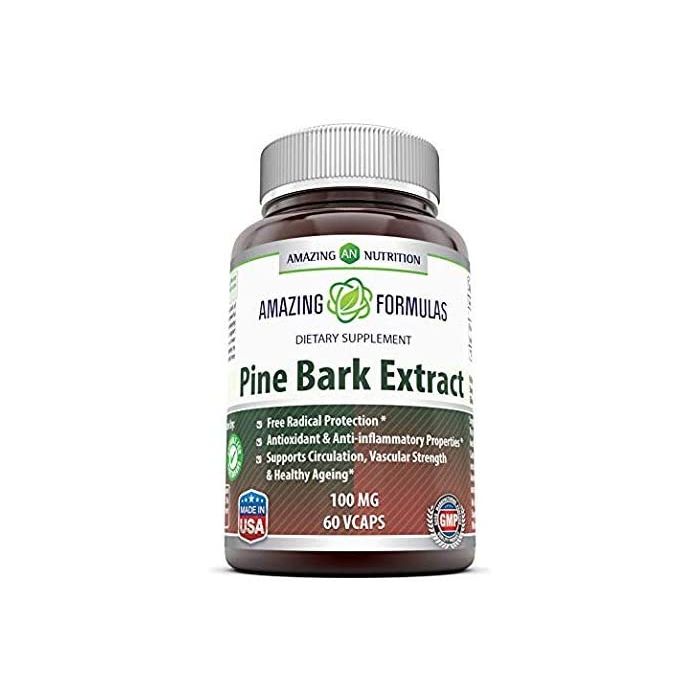 Amazing Formulas Pine Bark Extract 100mg 60 Veggie Caps Non GMO - supplemynts.com