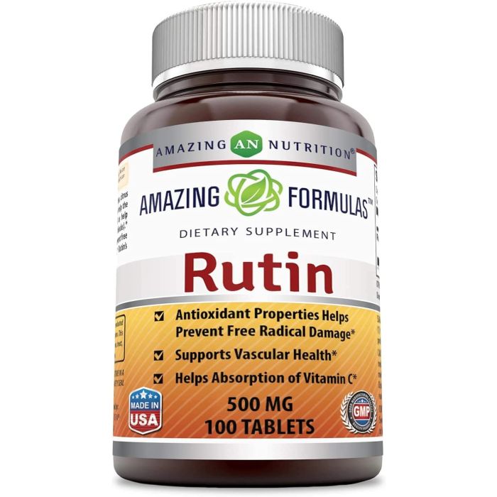 Amazing Formulas Rutin 500mg Tablets Antioxidant Properties - supplemynts.com