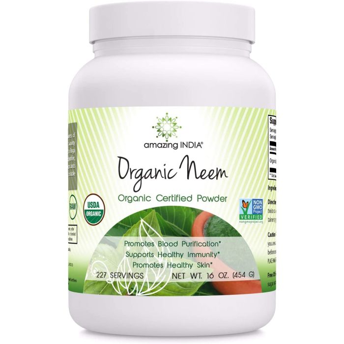 Amazing India Organic Neem Powder 16 Oz Healthy Immunity Support - supplemynts.com