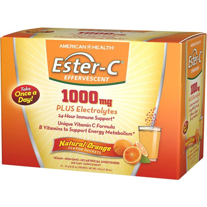 American Health Ester-C Effervescent Powder Packets 1000mg 21 Count - supplemynts.com