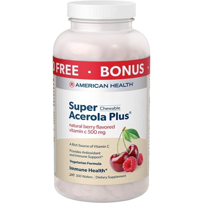 American Health Super Acerola Plus Chewable 300 Wafers Berry Flavored - supplemynts.com