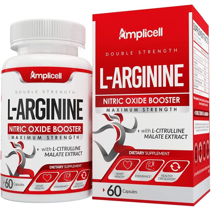Amplicell Double Strength L Arginine Nitric Oxide Booster 60 Caps - supplemynts.com