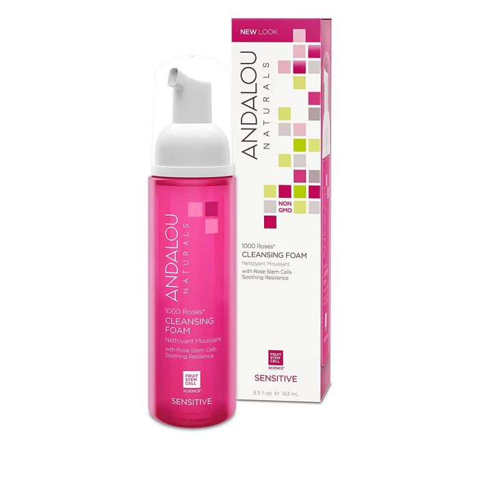 Andalou Naturals 1000 Roses Cleansing Foam Sensitive 5.5 Ff oz - supplemynts.com