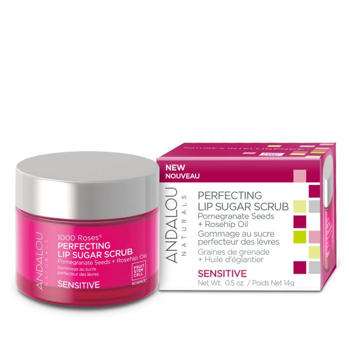 Andalou Naturals 1000 Roses Perfecting Lip Sugar Scrub 0.5 oz - supplemynts.com