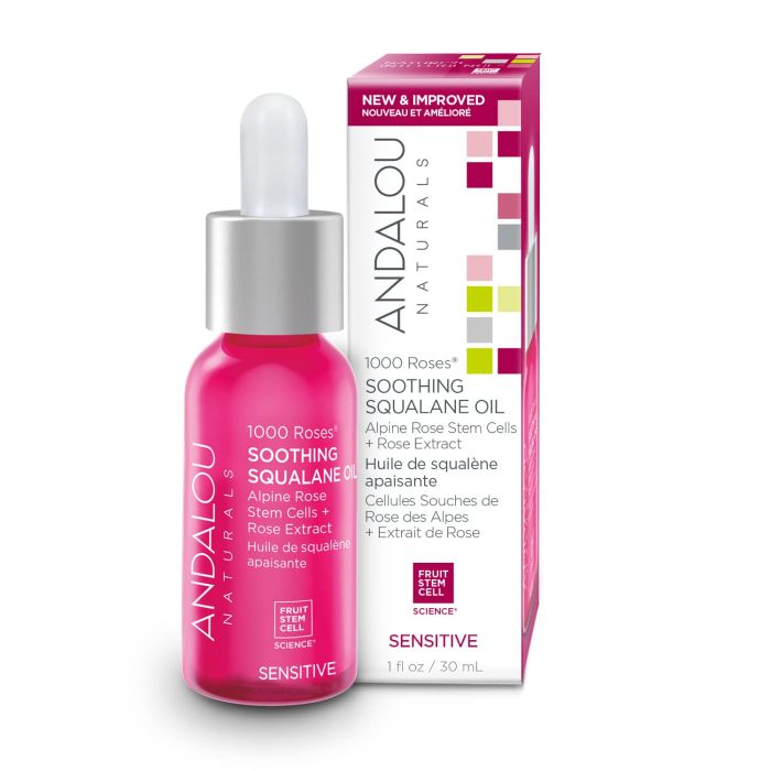 Andalou Naturals 1000 Roses Soothing Squalane Oil 1 fl oz Sensitive - supplemynts.com