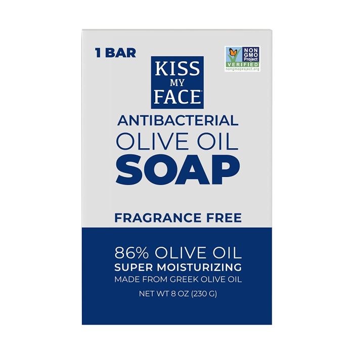Antibacterial Fragrance Free Bar Soap 8 Oz Kiss My Face Cruelty Free - supplemynts.com