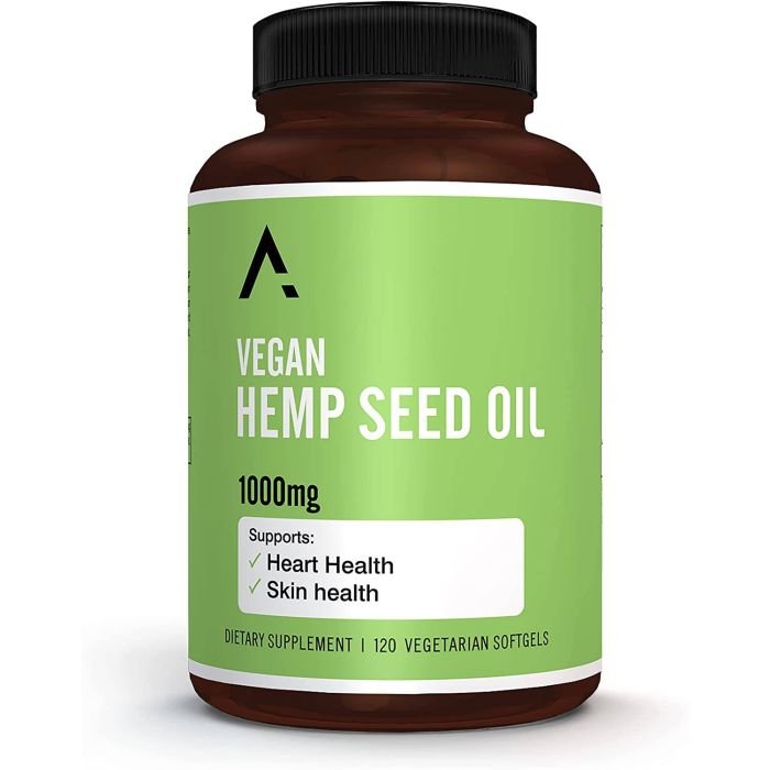 Ascendant Vegan Hemp Seed Oil Heart Skin Health Support 120 Softgels - supplemynts.com