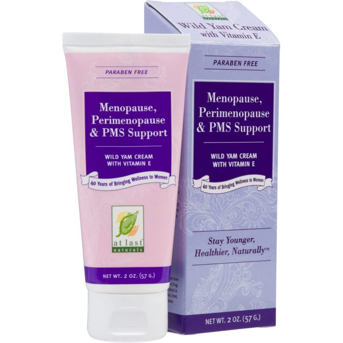 At Last Naturals Menopause Relief Wild Yam Cream Vitamin E 2 Oz - supplemynts.com