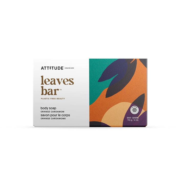 Attitude Leaves Bar Body Soap 4 oz Vegan Plastic Free - supplemynts.com