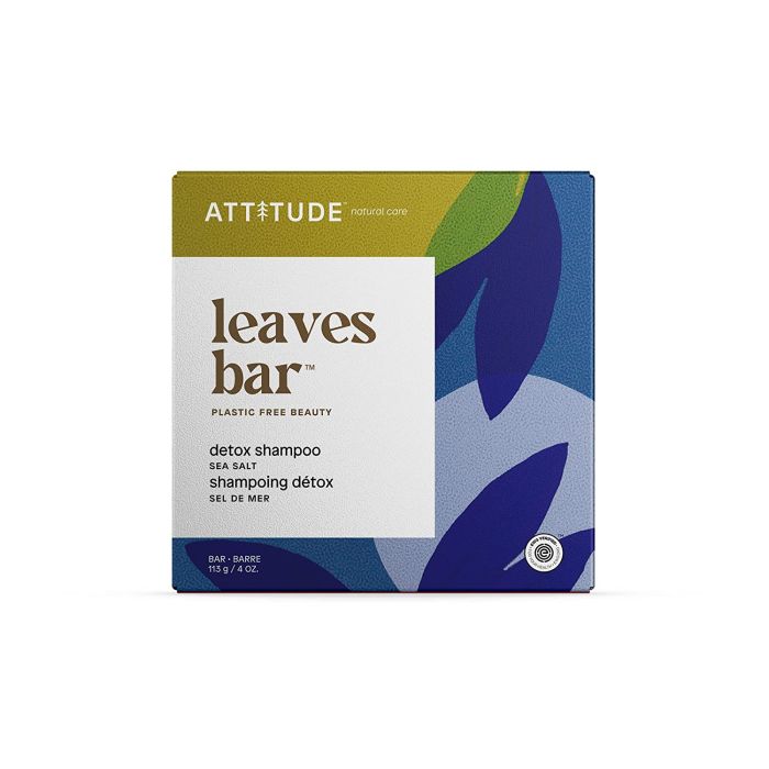 Attitude Leaves Bar Detox Shampoo Bar Sea Salt 4 oz Vegan - supplemynts.com