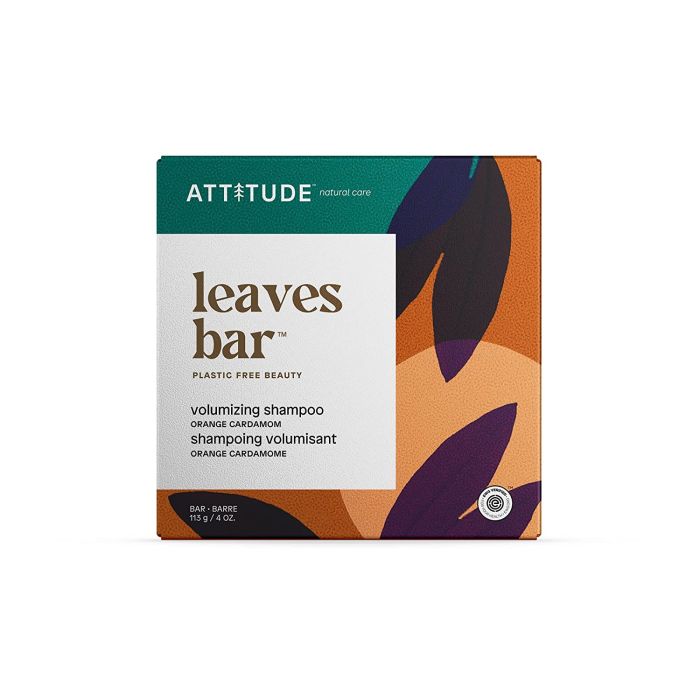 Attitude Leaves Bar Volumizing Shampoo Bar Orange Cardamom 4oz - supplemynts.com