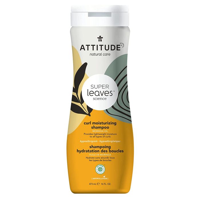 Attitude Super Leaves Curl Moisturizing Shampoo Moringa Oil 16 oz - supplemynts.com