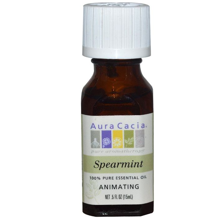 Aura Cacia Animating Spearmint Pure Essential Oil 0.5 fl oz - supplemynts.com