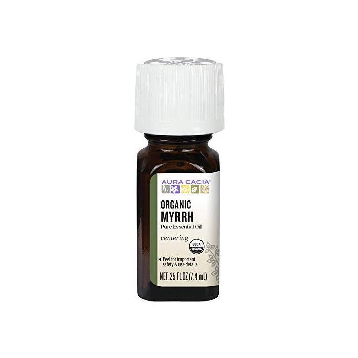 Aura Cacia Centering Organic Myrrh Pure Essential Oil 0.25 fl oz - supplemynts.com
