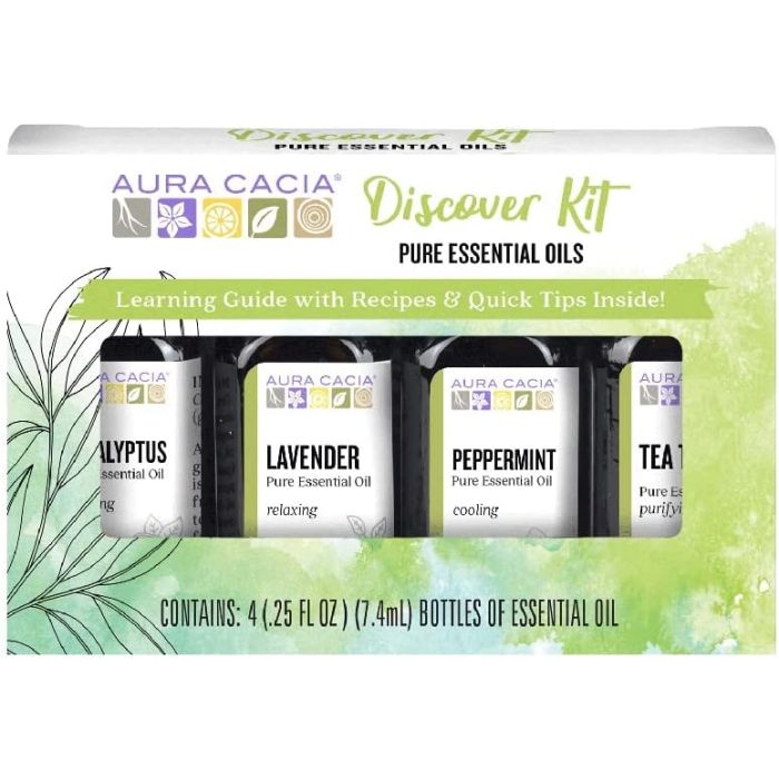 Aura Cacia Discover Essential Oils Kit 4 Bottles 0.25 fl oz - supplemynts.com