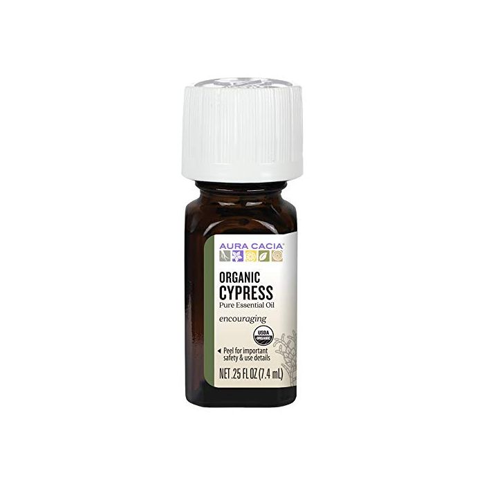 Aura Cacia Encouraging Organic Cypress Pure Essential Oil 0.25 fl oz - supplemynts.com