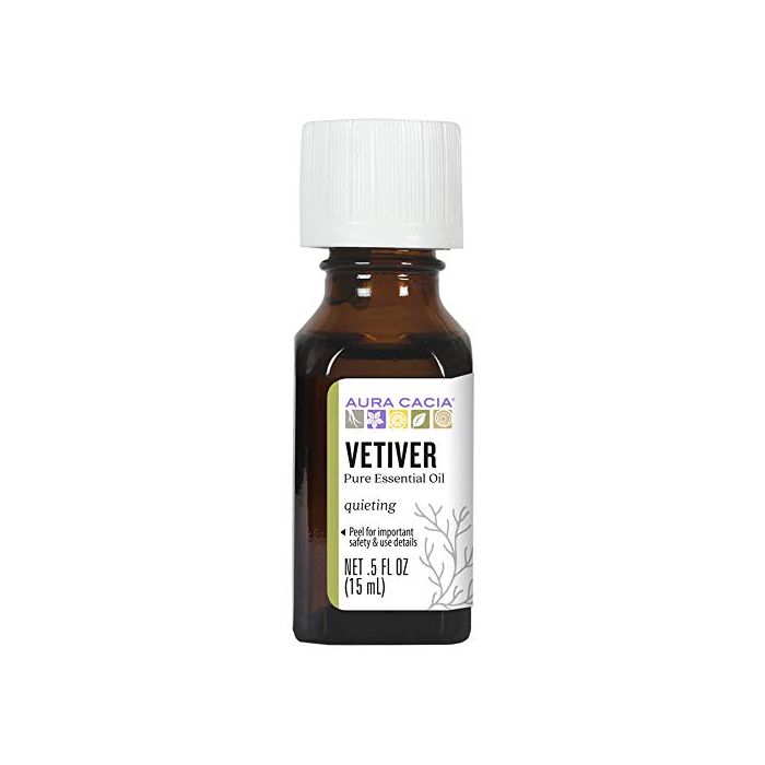 Aura Cacia Quietening Vetiver Pure Essential Oil 0.5 fl oz - supplemynts.com