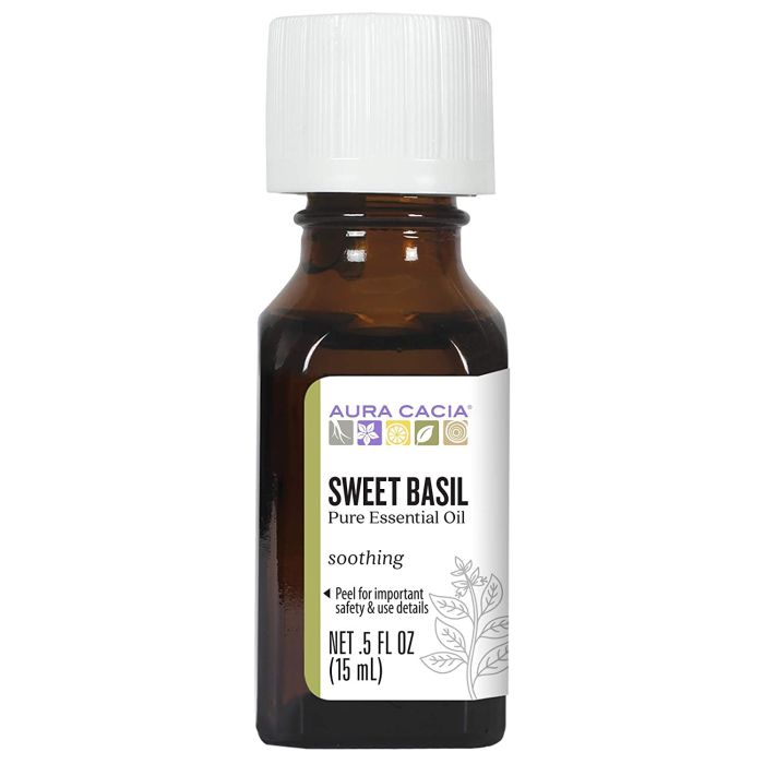 Aura Cacia Soothing Sweet Basil Pure Essential Oil 0.5 fl oz - supplemynts.com