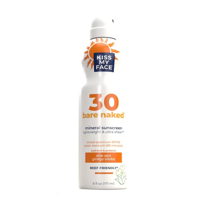 Bare Naked Mineral Sunscreen Spray SPF 30 Kiss My Face 6 Oz Vegan - supplemynts.com