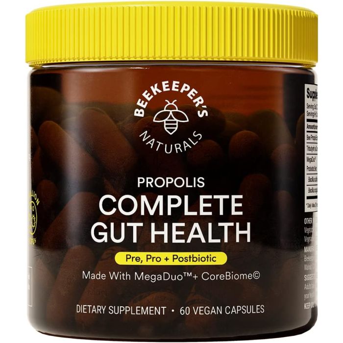 Beekeepers Naturals 3 In 1 Propolis Complete Gut Health 60 Vegan Caps - supplemynts.com