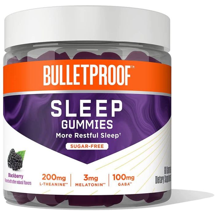 Bulletproof Sleep Gummies 60 Sugar Free Blackberry Flavor Supplement - supplemynts.com
