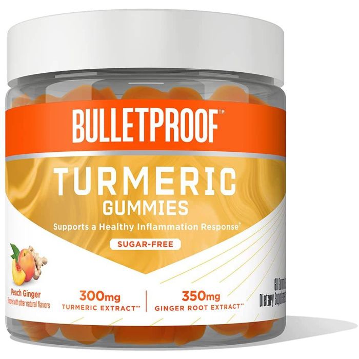 Bulletproof Sugar Free Turmeric 60 Gummies Peach Ginger Flavor - supplemynts.com