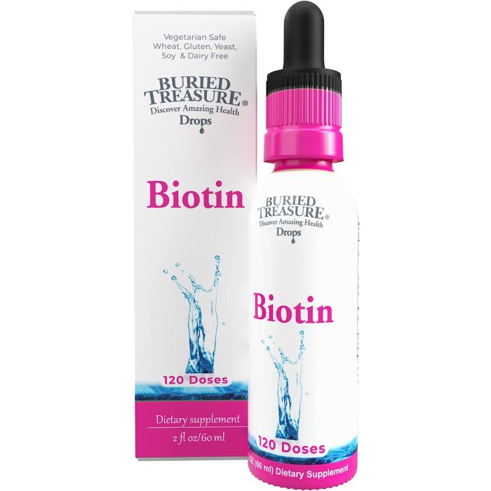 Buried Treasure Biotin Drops 120 Doses Boost Immunity Hair Skin Nails - supplemynts.com